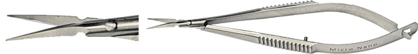 52-004508-EM-Tec MS1C Vannas type micro scissors-sharp tips-curved.jpg EM-Tec MS1 Vannas type micro scissors, sharp tips, straight, 80mm, 410 st.st.